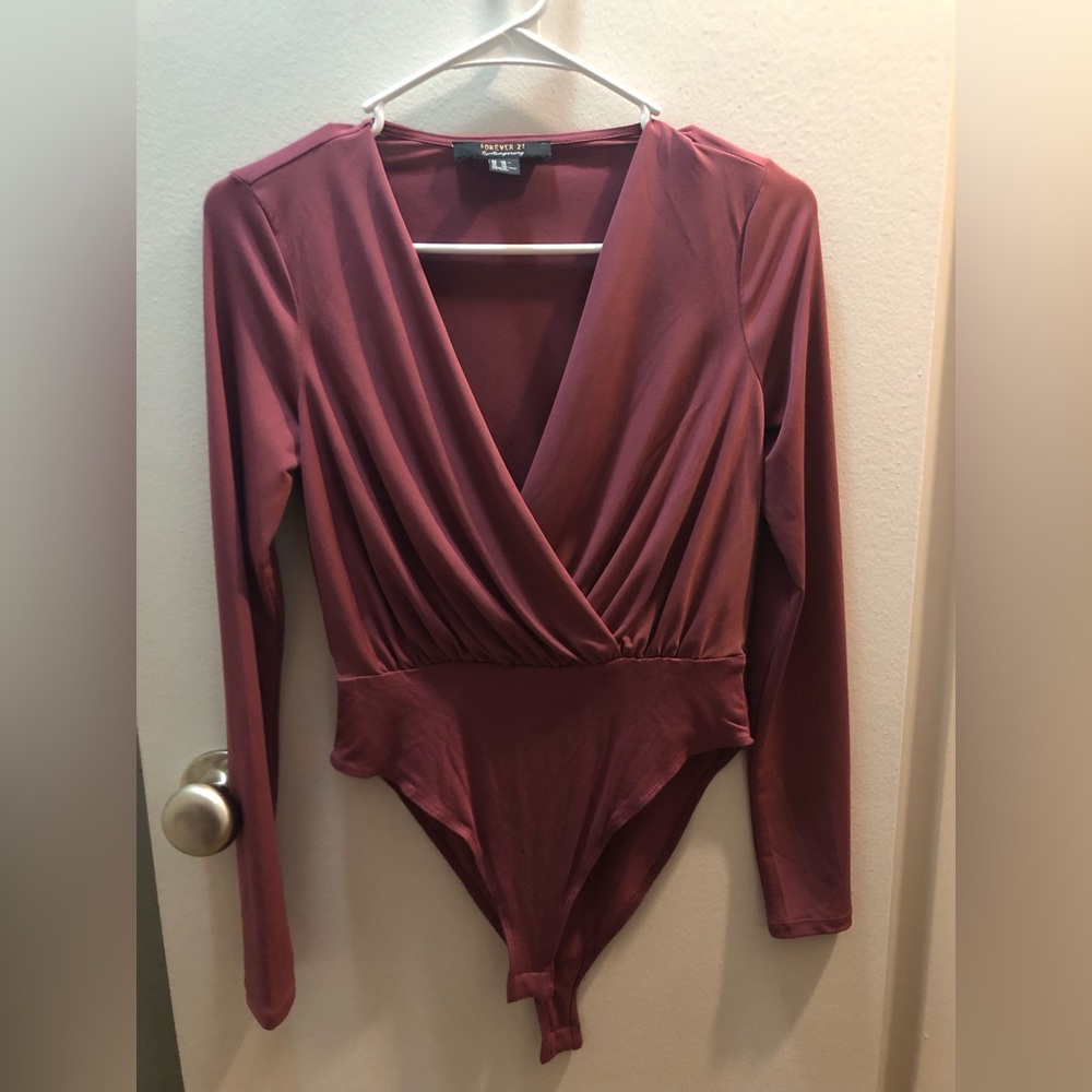 Deep V-Neck Forever 21 Bodysuit